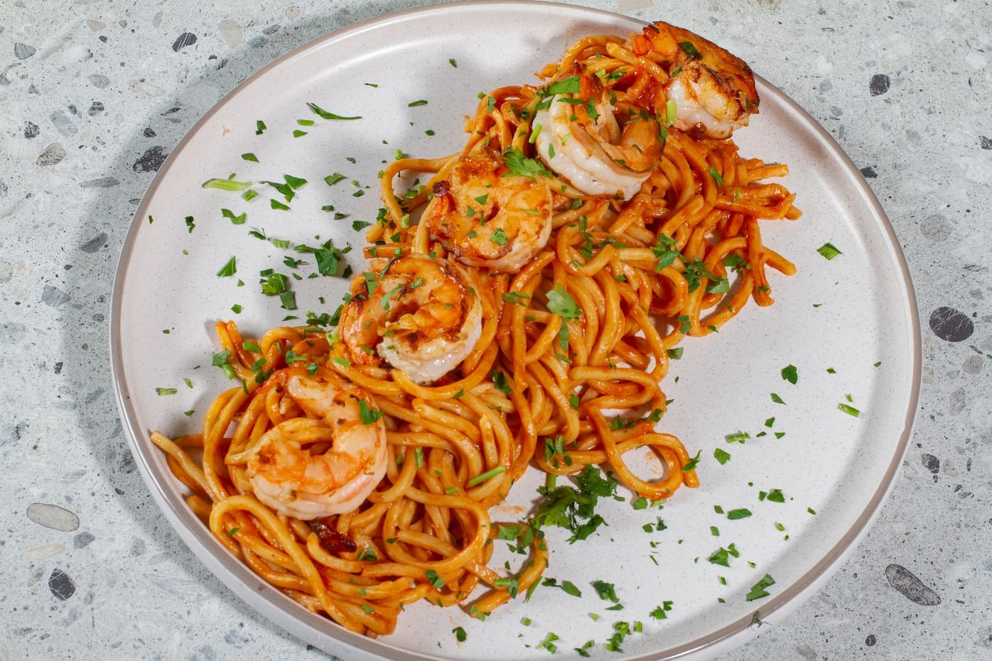 Pasta con Gamberoni